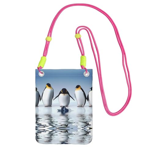 KAPPTYY Modische Handytasche, Pinguin-Druck, universelle Outdoor-Handytasche, Gadget-Tasche, geeignet für jedes Handy, Fuchusia, Einheitsgröße von KAPPTYY