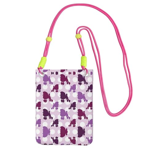 KAPPTYY Modische Handytasche, Pudel, Punktemuster, universelle Outdoor-Handytasche, Gadget-Tasche, geeignet für jedes Handy, Fuchusia, Einheitsgröße von KAPPTYY