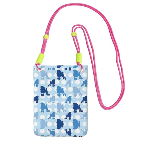 KAPPTYY Modische Handytasche, Pudel, Punktemuster, universelle Outdoor-Handytasche, Gadget-Tasche, geeignet für jedes Handy, Fuchusia, Einheitsgröße von KAPPTYY