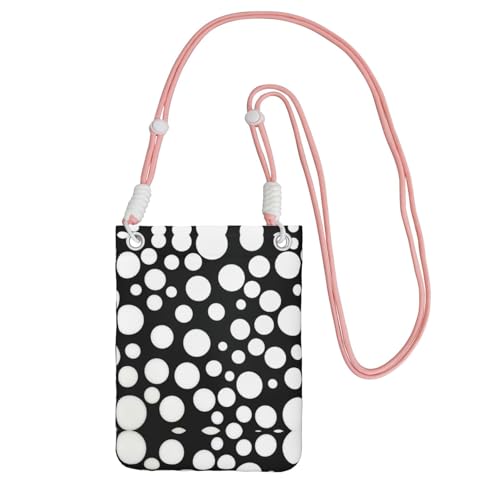 KAPPTYY Modische Handytasche, Schwarz und Weiß, gepunktet, universelle Outdoor-Handytasche, Gadget-Tasche, geeignet für jedes Handy, rose, Einheitsgröße von KAPPTYY