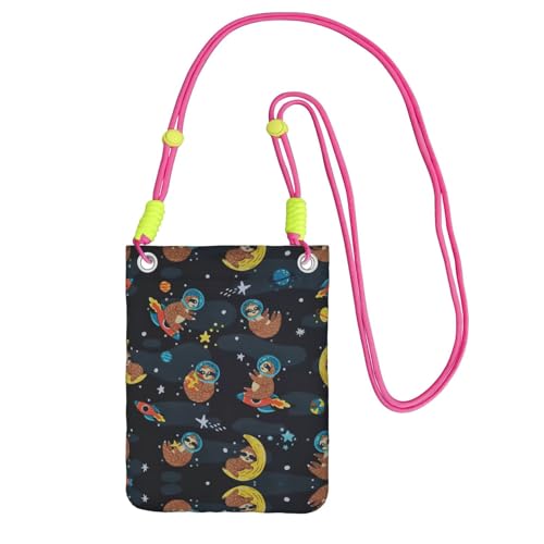 KAPPTYY Niedliche Baby-Faultiere, schlafend, modisch, modische Handytasche, universelle Outdoor-Handytasche, Gadget-Tasche, geeignet für jedes Handy, Fuchusia, Einheitsgröße von KAPPTYY