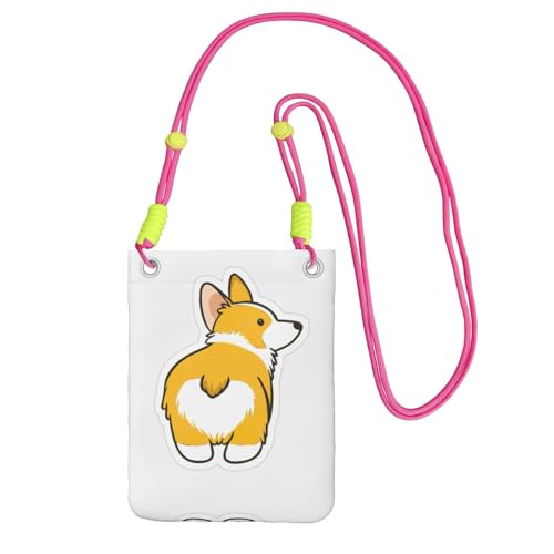 KAPPTYY Niedliche Corgi Butt Printing modische Handytasche, universelle Outdoor-Handytasche, Gadget-Tasche, geeignet für jedes Handy, Fuchusia, Einheitsgröße von KAPPTYY