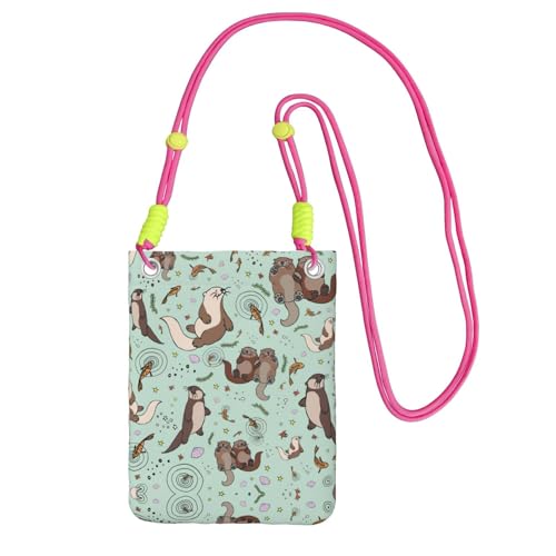 KAPPTYY Otters Printing Modische Handytasche, universelle Outdoor-Handytasche, Gadget-Tasche, geeignet für jedes Handy, Fuchusia, Einheitsgröße von KAPPTYY