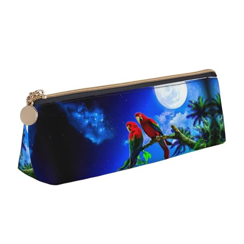 KAPPTYY Papageien-Federmäppchen mit breiter Öffnung, leicht, geräumig, mit Reißverschluss, Schreibwaren-Tasche, weiß, Einheitsgröße, Taschen-Organizer von KAPPTYY