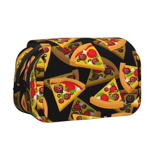 KAPPTYY Pizza-3D-Druck-Federmäppchen für Bleistifte, praktische Aufbewahrungsbox für Aquarellstifte oder Marker, Schwarz , Einheitsgröße, Taschen-Organizer von KAPPTYY