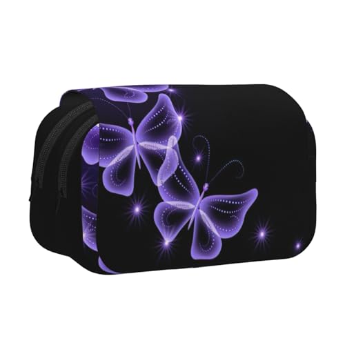 KAPPTYY Schönes Federmäppchen mit Schmetterlingsdruck für Bleistifte, praktische Aufbewahrungsbox für Aquarellstifte oder Marker, Schwarz , Einheitsgröße, Taschen-Organizer von KAPPTYY