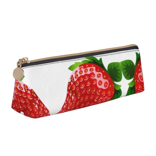 KAPPTYY Strawberry Clipart Federmäppchen mit breiter Öffnung, leicht, geräumig, mit Reißverschluss, weiß, Einheitsgröße, Taschen-Organizer von KAPPTYY