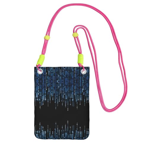 KAPPTYY The Blue Binary Printing Modische Handytasche, universelle Outdoor-Handytasche, Gadget-Tasche, geeignet für jedes Handy, Fuchusia, Einheitsgröße von KAPPTYY