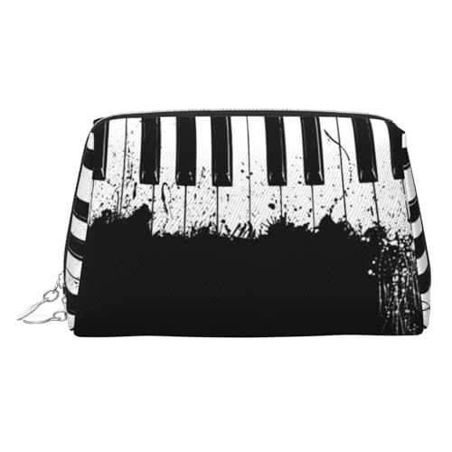 Kosmetiktasche aus Klavierleder, Reisefreundliche Make-up-Tasche für Damen, silber, Einheitsgröße, Kulturbeutel von KAPPTYY