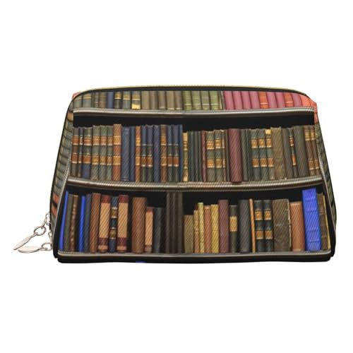 Kosmetiktasche aus Leder mit Bücherregal, Reisefreundlich, Make-up-Tasche für Damen, gold, Einheitsgröße, Kulturbeutel Kosmetiktasche aus Leder mit Bücherregal, Reisefreundlich, Make-up-Tasche für Damen, gold, Einheitsgröße, Kulturbeutel von KAPPTYY