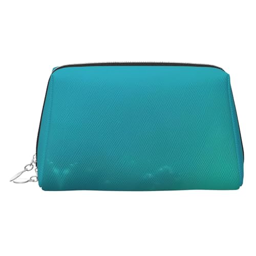 Kosmetiktasche aus Meeresleder, Reisefreundlich, Make-up-Tasche für Damen, silber, Einheitsgröße, Kulturbeutel von KAPPTYY