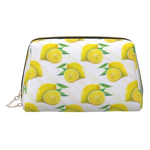 Kulturbeutel aus Leder, Reisefreundlich, Make-up-Tasche für Damen, Gelb / Zitronengelb, gold, Einheitsgröße, Kulturbeutel Kulturbeutel aus Leder, Reisefreundlich, Make-up-Tasche für Damen, Gelb / Zitronengelb, gold, Einheitsgröße, Kulturbeutel von KAPPTYY