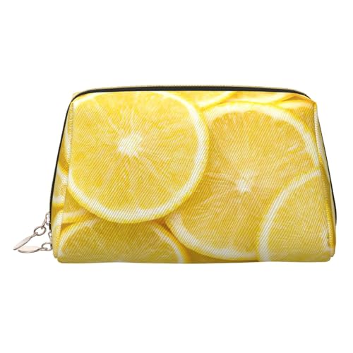 Kulturbeutel aus Leder, Reisefreundlich, Make-up-Tasche für Damen, Gelb / Zitronengelb, gold, Einheitsgröße, Kulturbeutel Kulturbeutel aus Leder, Reisefreundlich, Make-up-Tasche für Damen, Gelb / Zitronengelb, gold, Einheitsgröße, Kulturbeutel von KAPPTYY