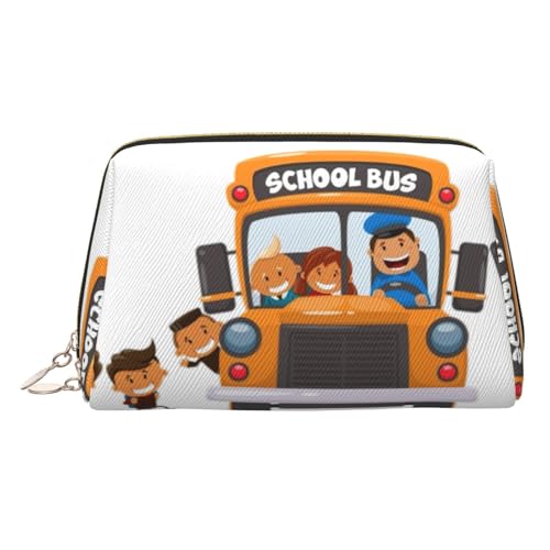 Kulturbeutel aus Leder für Schulbus, Reisefreundliche Make-up-Tasche für Damen, gold, Einheitsgröße, Kulturbeutel Kulturbeutel aus Leder für Schulbus, Reisefreundliche Make-up-Tasche für Damen, gold, Einheitsgröße, Kulturbeutel von KAPPTYY