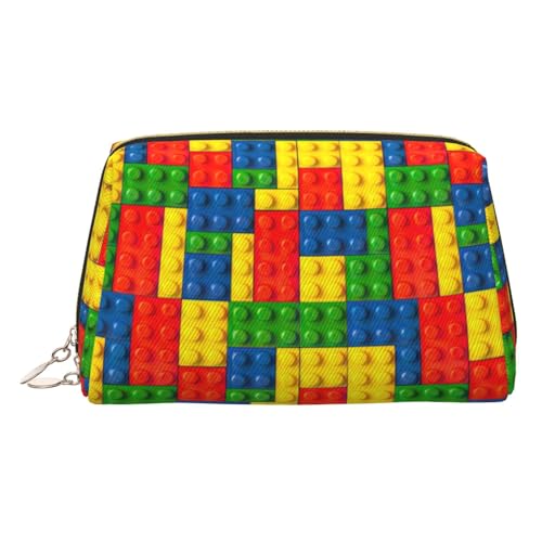 Kulturbeutel aus buntem Ziegelleder, Reisefreundlich, Make-up-Tasche für Damen, gold, Einheitsgröße, Kulturbeutel Kulturbeutel aus buntem Ziegelleder, Reisefreundlich, Make-up-Tasche für Damen, gold, Einheitsgröße, Kulturbeutel von KAPPTYY