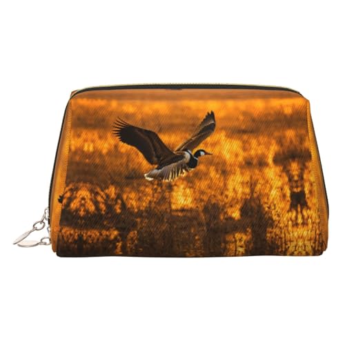 Loon Nature Kosmetiktasche aus Leder, mit Vogelmotiv, Reisefreundlich, Make-up-Tasche für Damen, gold, Einheitsgröße, Kulturbeutel Loon Nature Kosmetiktasche aus Leder, mit Vogelmotiv, Reisefreundlich, Make-up-Tasche für Damen, gold, Einheitsgröße, Kulturbeutel von KAPPTYY