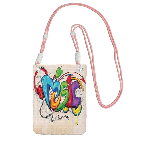 Modische Handy-Tasche im Musik-Stil, universelle Outdoor-Handytasche, Gadget-Tasche, geeignet für jedes Handy, rose, Einheitsgröße von KAPPTYY