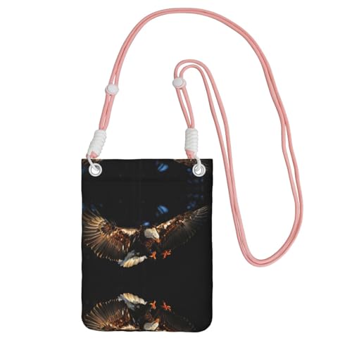 Modische Handytasche, 3D-Motiv Weißkopfseeadler, universelle Outdoor-Handytasche, Gadget-Tasche, geeignet für jedes Handy, rose, Einheitsgröße von KAPPTYY
