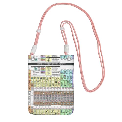 Modische Handytasche, Motiv: Periodensystem der Elemente, universelle Outdoor-Handytasche, Gadget-Tasche, geeignet für jedes Handy, rose, Einheitsgröße von KAPPTYY