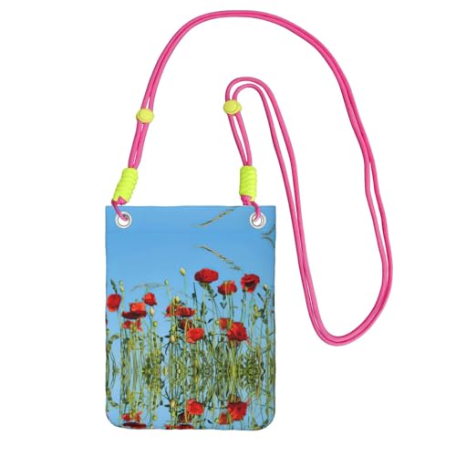 Mohnblumen auf Himmel, modische Handytasche, universelle Outdoor-Handytasche, Gadget-Tasche, geeignet für jedes Handy von KAPPTYY