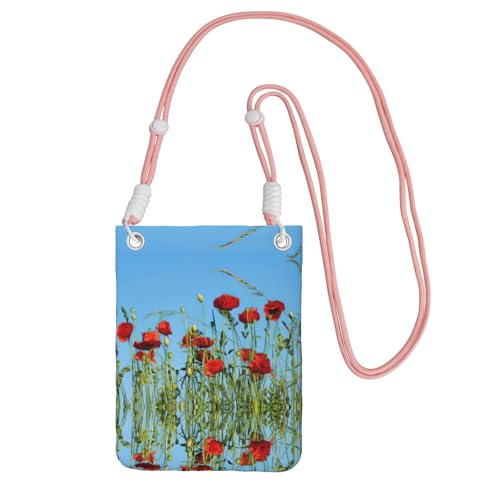Mohnblumen auf Himmel, modische Handytasche, universelle Outdoor-Handytasche, Gadget-Tasche, geeignet für jedes Handy von KAPPTYY