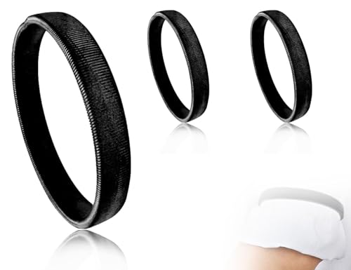 KAPSING 2 Stück Ärmelhalter,Sleeve Holders Armband,Hemd Hülsenhalter,Metall Bracelet,zum Fixieren von Langen Ärmeln Hemd Ärmelhalter für Kellner Herren Hemd(schwarz,6.5CM) von KAPSING