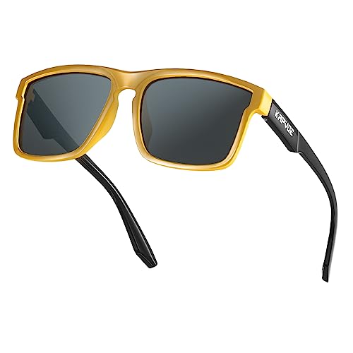 KAPVOE Polarisierte Sonnenbrille für Damen und Herren, Autofahren, Angeln, klassischer Stil, blendfrei, UV400-Schutz K116 von KAPVOE