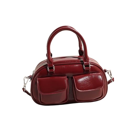 Crossbody-Taschen für Damen, elegante französische Stile, Lederhandtasche, trendig, Damen-Schulter-Geldbörse, Tragegriff oben, rot, Einheitsgröße Crossbody-Taschen für Damen, elegante französische Stile, Lederhandtasche, trendig, Damen-Schulter-Geldbörse, Tragegriff oben, rot, Einheitsgröße von KAQNTUD