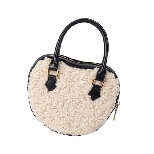 Damen-Handtasche in Herzform, koreanischer Stil, Retro, Crossbody-Griff, klein, für den Winter, Schwarz , Einheitsgröße Damen-Handtasche in Herzform, koreanischer Stil, Retro, Crossbody-Griff, klein, für den Winter, Schwarz , Einheitsgröße von KAQNTUD