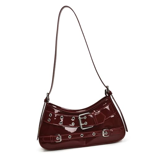 Damen-Umhängetasche, PU-Leder, Achseltasche, koreanische Stile, Unterarm-Geldbörse, Pendler, trendige Crossbody-Tasche für den Alltag, rot, Einheitsgröße Damen-Umhängetasche, PU-Leder, Achseltasche, koreanische Stile, Unterarm-Geldbörse, Pendler, trendige Crossbody-Tasche für den Alltag, rot, Einheitsgröße von KAQNTUD