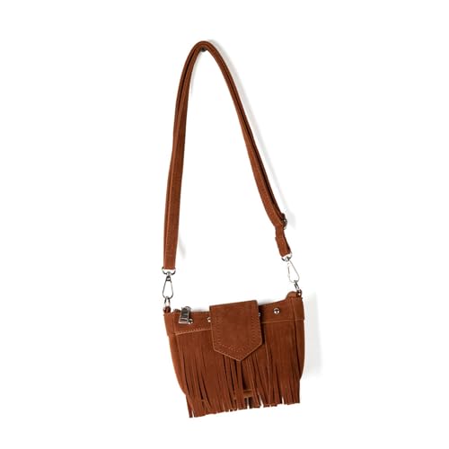 Damen-Umhängetasche, Retro, Kuriertasche, koreanischer Stil, Einkaufstasche, Quasten, Crossbody-Tasche, Dating-Tasche für den täglichen Gebrauch, braun, Einheitsgröße Damen-Umhängetasche, Retro, Kuriertasche, koreanischer Stil, Einkaufstasche, Quasten, Crossbody-Tasche, Dating-Tasche für den täglichen Gebrauch, braun, Einheitsgröße von KAQNTUD