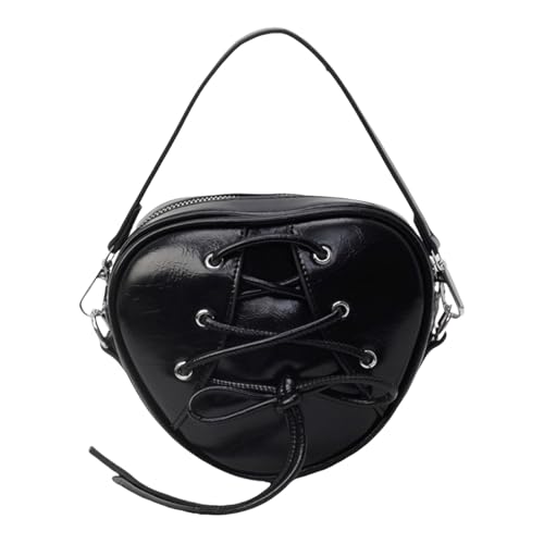 Damentasche in Herzform, Schultertasche, Tragegriff oben, PU-Leder, Umhängetasche, kleine Handtasche, koreanischer Stil, Kuriertasche, Schwarz , Einheitsgröße Damentasche in Herzform, Schultertasche, Tragegriff oben, PU-Leder, Umhängetasche, kleine Handtasche, koreanischer Stil, Kuriertasche, Schwarz , Einheitsgröße von KAQNTUD