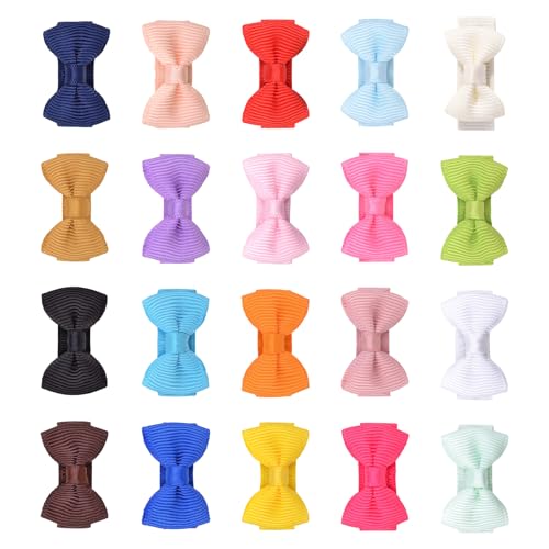 Haarspangen mit Schleife, für kleine Mädchen, rutschfestes Design, ideal für feines oder dünnes Haar, für den täglichen Gebrauch, 20 Stück von KAQNTUD