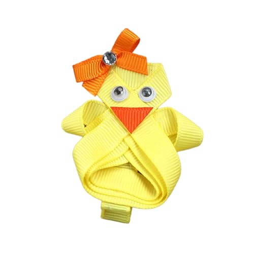 Handgefertigte Oster-Haarspange mit Huhn/Hasen-Schleife, bequemer Stoff, Haarspange für Kinder und Erwachsene von KAQNTUD