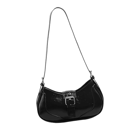 KAQNTUD Damen Achseltasche Retro PU Leder Schultertaschen mit Verstellbarem Riemen Kleine Handtasche für Mode Outfits, Schwarz , Einheitsgröße KAQNTUD Damen Achseltasche Retro PU Leder Schultertaschen mit Verstellbarem Riemen Kleine Handtasche für Mode Outfits, Schwarz , Einheitsgröße von KAQNTUD