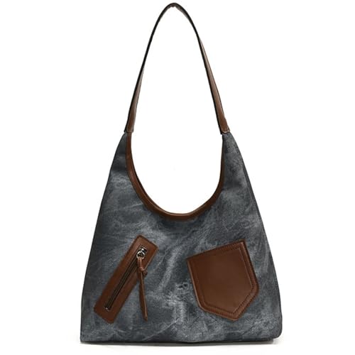 KAQNTUD Damen-Schultertasche, große Kapazität, Achselhöhle, Retro, passend für Unterarm, Damen Pendeln für den Alltag, blau, Einheitsgröße KAQNTUD Damen-Schultertasche, große Kapazität, Achselhöhle, Retro, passend für Unterarm, Damen Pendeln für den Alltag, blau, Einheitsgröße von KAQNTUD
