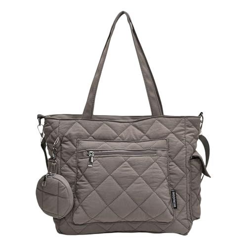 KAQNTUD Damen-Umhängetasche, gesteppte Handtasche, Herbst, Winter, Crossbody-Tasche, große Kapazität, Kuriertasche, Reisetasche, Turnbeutel für den täglichen Gebrauch, grau, Einheitsgröße KAQNTUD Damen-Umhängetasche, gesteppte Handtasche, Herbst, Winter, Crossbody-Tasche, große Kapazität, Kuriertasche, Reisetasche, Turnbeutel für den täglichen Gebrauch, grau, Einheitsgröße von KAQNTUD