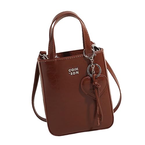 KAQNTUD Damen-Umhängetasche, stilvolle Tasche mit Tragegriff oben, kleine quadratische Tasche, PU-Leder, Handtasche, Retro-Kuriertasche, braun, Einheitsgröße KAQNTUD Damen-Umhängetasche, stilvolle Tasche mit Tragegriff oben, kleine quadratische Tasche, PU-Leder, Handtasche, Retro-Kuriertasche, braun, Einheitsgröße von KAQNTUD