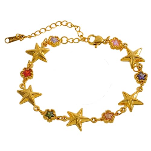 KAQNTUD Einzigartiges modisches Armband mit Blumen- und Herz-Anhänger, elegantes Armband für vielseitige Stile für jeden Anlass von KAQNTUD