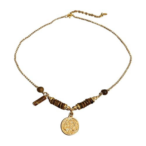 KAQNTUD Halskette mit Naturstein verzierter Sonnenanhänger, stilvolle Edelstahlkette, stilvoller Schmuck für Modeliebhaber, einzigartige, handgefertigte Sonnen-Halskette, Einheitsgröße, Wie von KAQNTUD