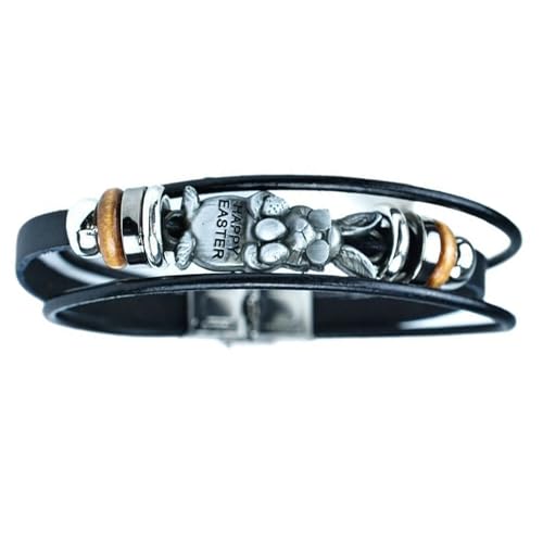 KAQNTUD Handgefertigtes Oster-Hasen-Lederarmband, symbolisiert Frühling und Erneuerung, Accessoire, Schmuck für Mode-Enthusiasten, As show von KAQNTUD