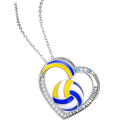 KAQNTUD Kreative Sport-Herz-Halskette mit Volleyball-/Basketball-/Baseball-Designs, verstellbare Kette für aktiven Lebensstil, Unisex, Sport, Liebesanhänger, Einheitsgröße, Wie beschrieben, Wie von KAQNTUD