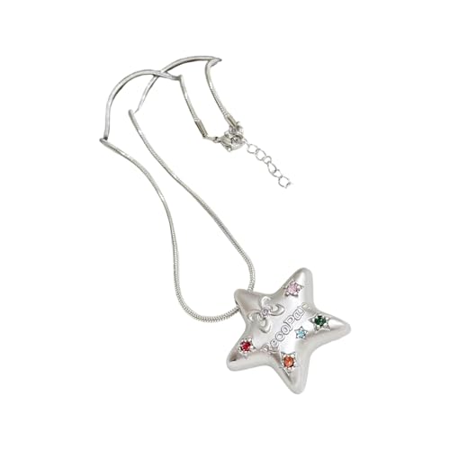 KAQNTUD Lucky Star inspirierte Halskette aus Dopamin, Zirkon-Legierung, Schmuck für den täglichen Gebrauch und besondere Anlässe, minimalistischer Schmuck aus Legierung, Einheitsgröße, Wie beschrieben von KAQNTUD