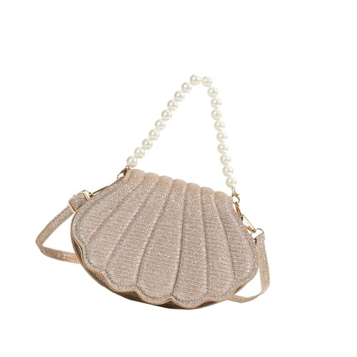 KAQNTUD Modische Schultertasche in Muschelform für Damen, PU-Leder, Umhängetasche, Abendhandtasche mit reichlich Stauraum, gold, Einheitsgröße KAQNTUD Modische Schultertasche in Muschelform für Damen, PU-Leder, Umhängetasche, Abendhandtasche mit reichlich Stauraum, gold, Einheitsgröße von KAQNTUD