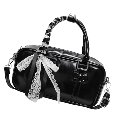 KAQNTUD Schultertasche aus Leder, Geldbörse, Clutches, Schulter-Handtasche mit Reißverschluss, für Damen, Crossbody-Tasche mit abnehmbaren Trägern, Schwarz , Einheitsgröße KAQNTUD Schultertasche aus Leder, Geldbörse, Clutches, Schulter-Handtasche mit Reißverschluss, für Damen, Crossbody-Tasche mit abnehmbaren Trägern, Schwarz , Einheitsgröße von KAQNTUD
