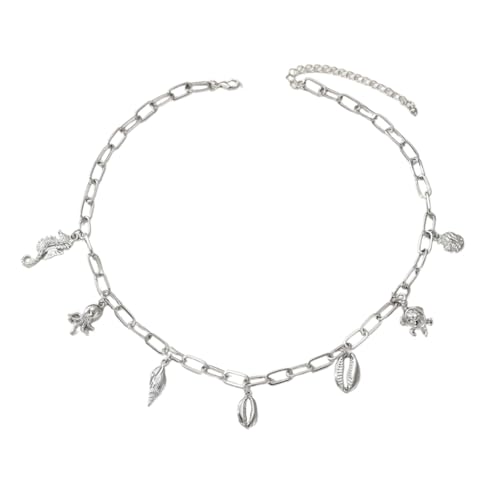 KAQNTUD Sommerurlaub-Schmuck-Set, Muschelanhänger, Halskette, 5 Stile, modische stapelbare Kette für Accessoires, trendige Halskette für Damen, Einheitsgröße, Wie beschrieben, Wie beschrieben von KAQNTUD