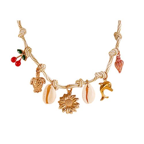 KAQNTUD Summers Vacation Jewelry Inspired Muschel-Seestern-Anhänger, mehrsträngige Halskette, handgefertigt, stapelbarer Schmuck für Frauen, Einheitsgröße, Wie beschrieben, Wie beschrieben von KAQNTUD