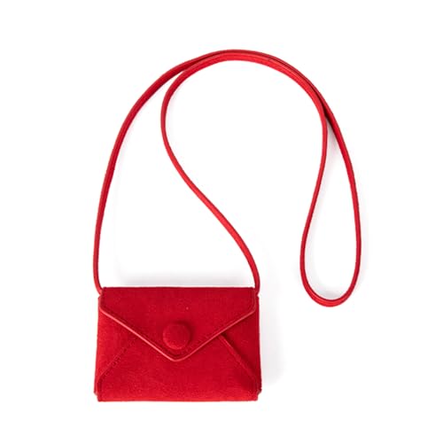 KAQNTUD Trendige Damen-Halskette, Schultertasche, Kartenhalter, einfarbig, quadratisch, stilvolle Taille, rot, Einheitsgröße KAQNTUD Trendige Damen-Halskette, Schultertasche, Kartenhalter, einfarbig, quadratisch, stilvolle Taille, rot, Einheitsgröße von KAQNTUD