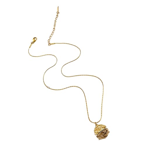 KAQNTUD Zarte runde Anhänger-Halskette, französisches inspiriertes Design, verstellbar, leicht, für Damen, stilvoll, stapelbar, Schmuck, Geschenk, feminine, zarte Kette mit französischem Design von KAQNTUD