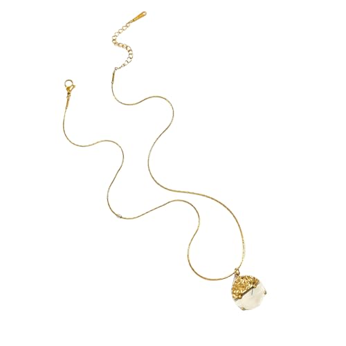 KAQNTUD Zarte runde Anhänger-Halskette, französisches inspiriertes Design, verstellbar, leicht, für Damen, stilvoll, stapelbar, Schmuck, Geschenk, feminine, zarte Kette mit französischem Design von KAQNTUD